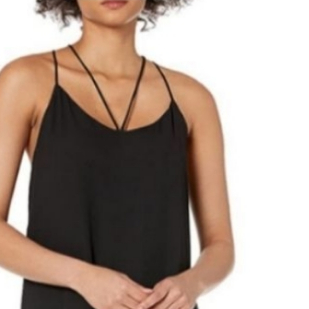 Lucy Love Black Tank Spaghetti Straps Small Double Strap Racerback